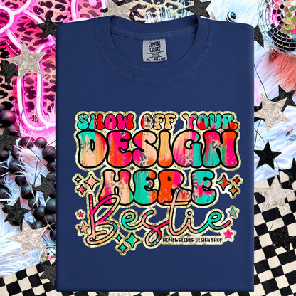 Comfort colors Mockup, China Blue, CC1717 flat lay, Neon Disco Balloon Dog Neon Light, Checkered print Trendy Mock up