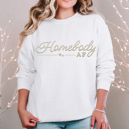 Homebody AF Faux Embroidery Ivory color PNG