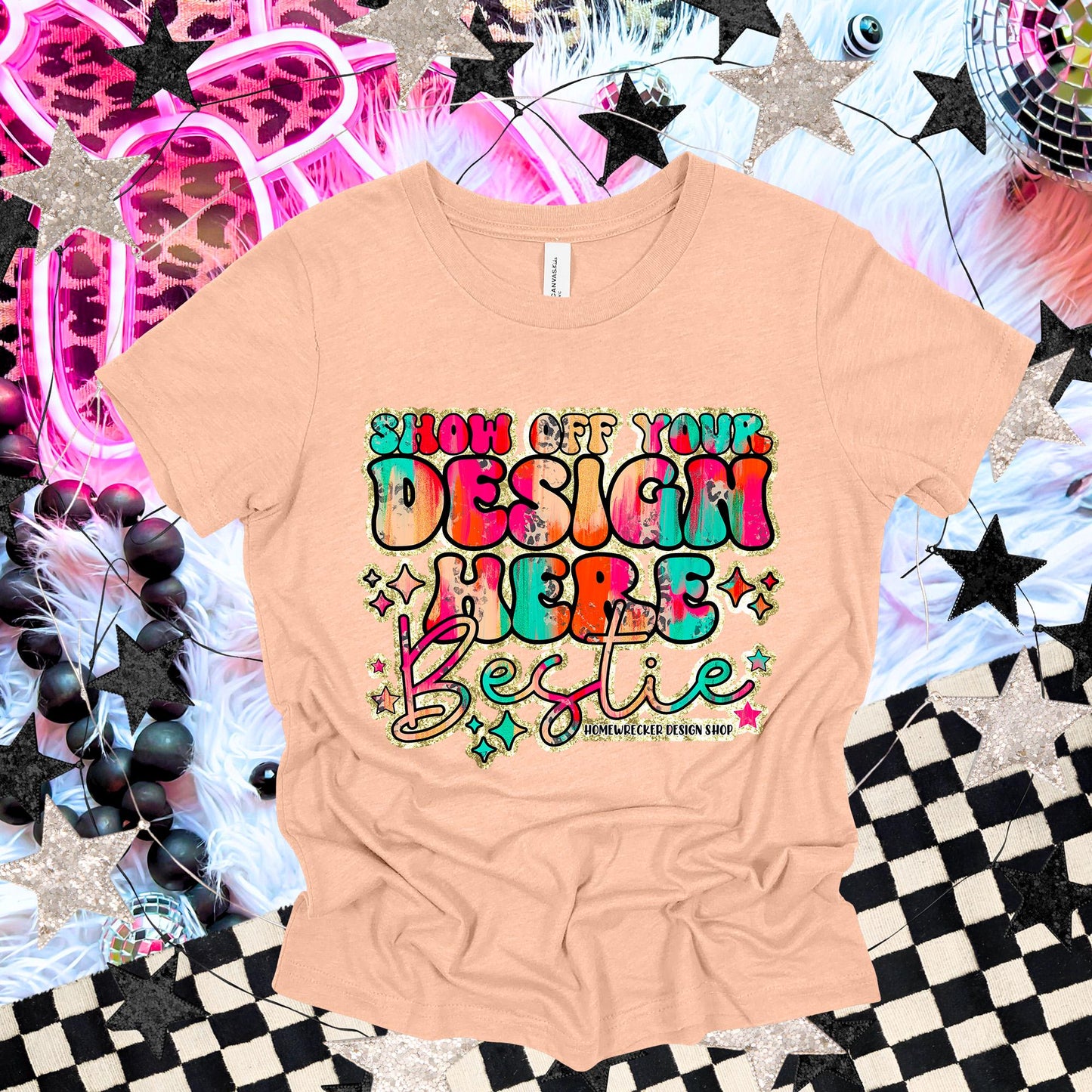 Bella & Canvas Tshirt Mock up | BC3001 Mock up | Heather Peach