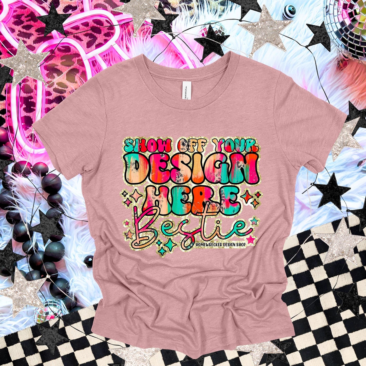 Bella & Canvas Tshirt Mock up | BC3001 Mock up | Heather Orchid