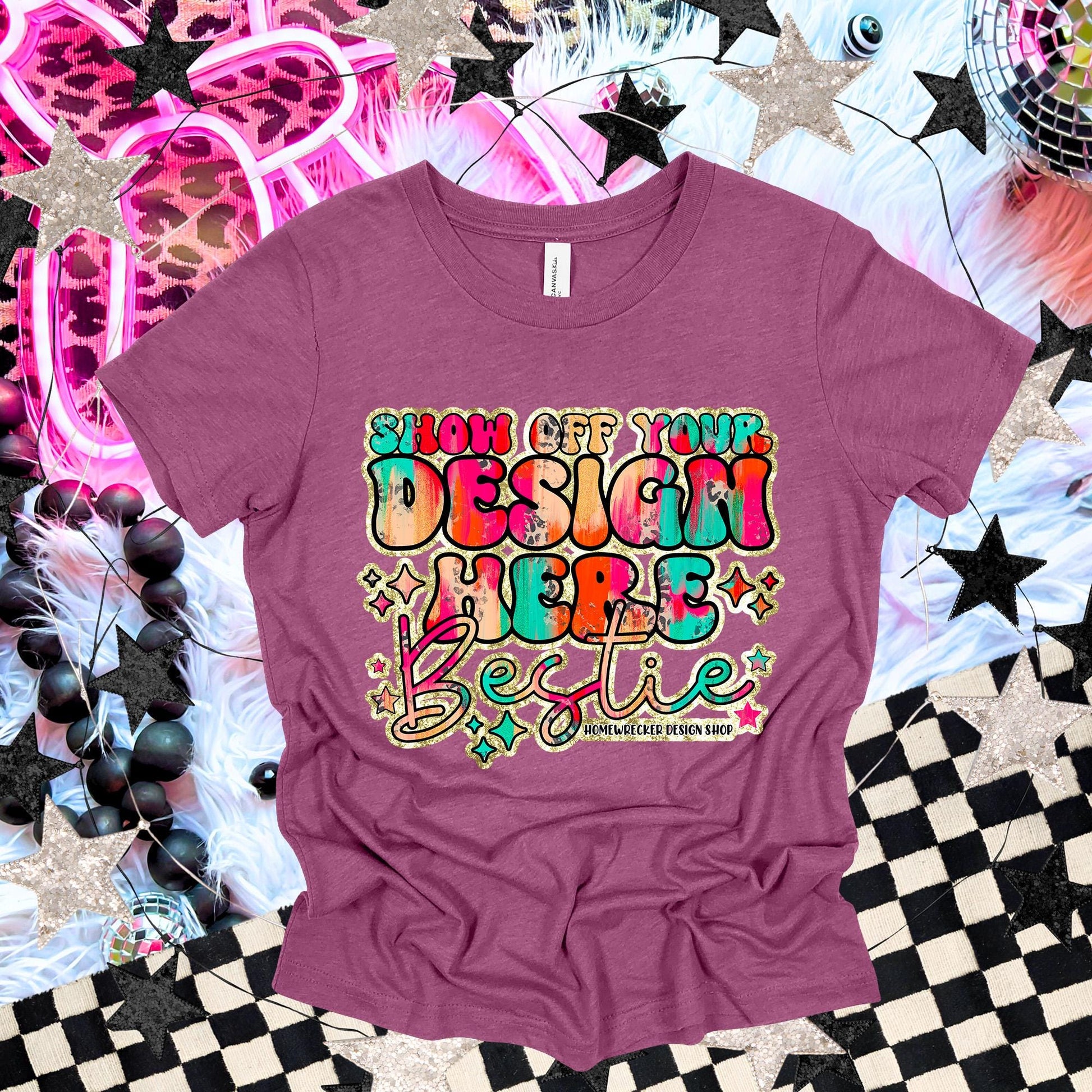 Bella & Canvas Tshirt Mock up | BC3001 Mock up | Heather Magenta