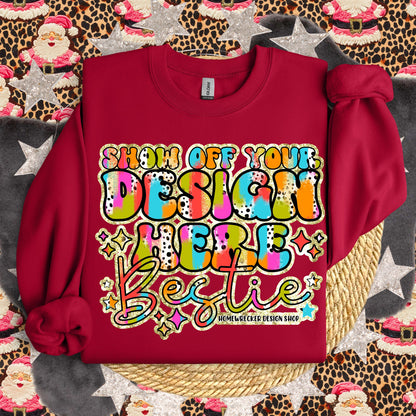 GILDAN Cardinal Sweatshirt Mockup, G18000 Mockup, flat lay, Retro leopard print Santa Claus, product mock-up, download