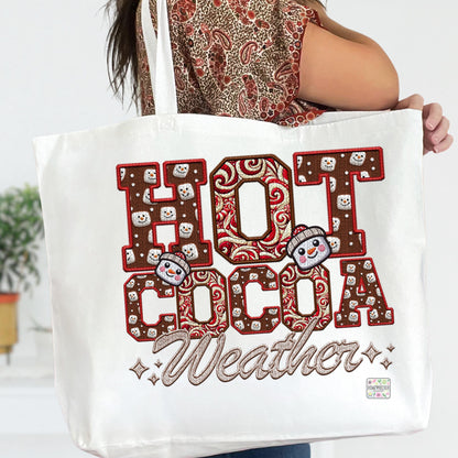 Hot Cocoa PNG Hot Cocoa Weather, Peppermint, Hot Cocoa and Marshmallows Tshirt Design PNG Faux Embroidery