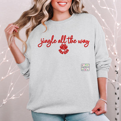 Jingle all the way PNG Faux Embroidery digital Design Christmas PNG Holiday T-shirt Design Festive Merry Nativity Scene Digital Download