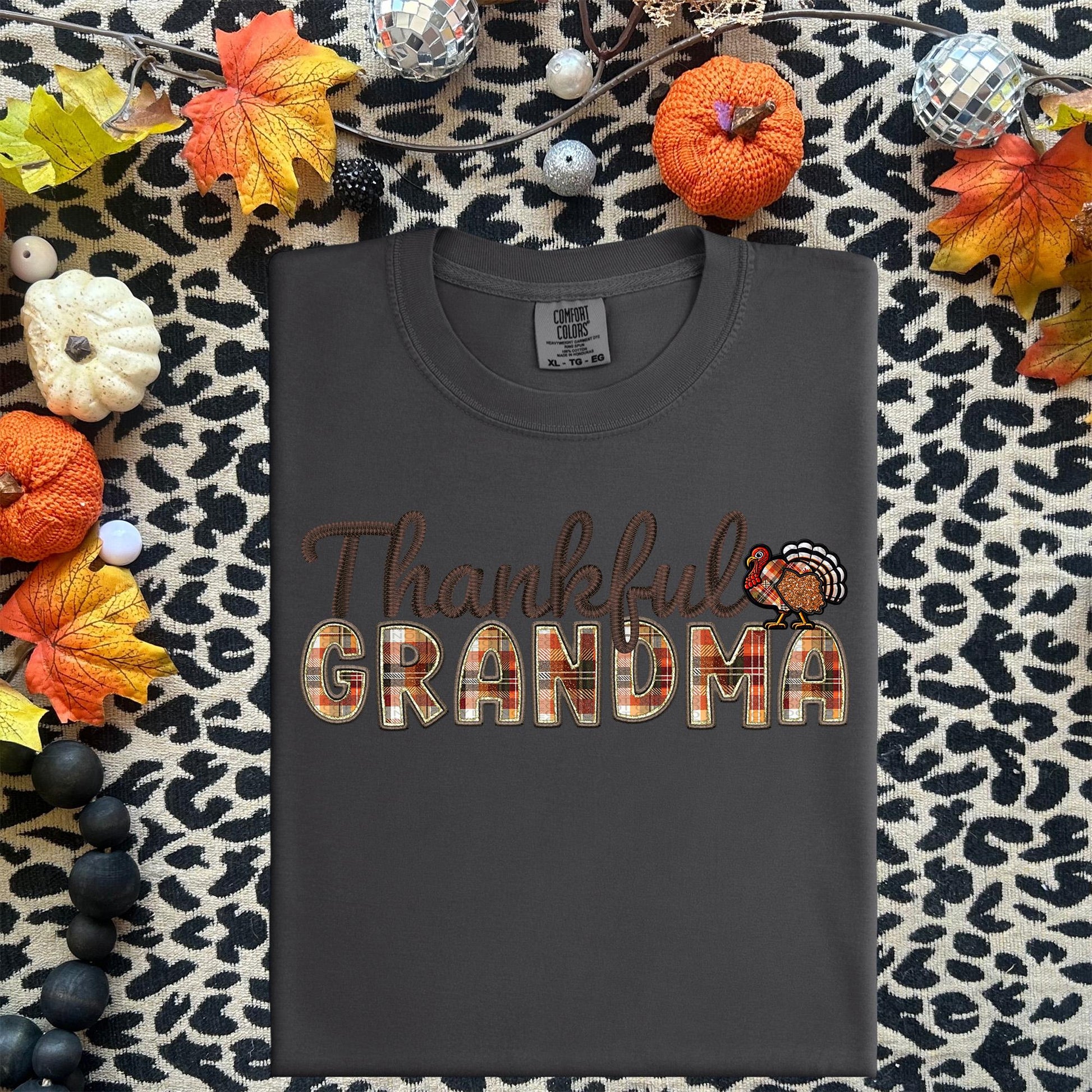Thankful Grandma, Fall,faux embroidery, digital design, png, holiday season, PNG DOWNLOAD