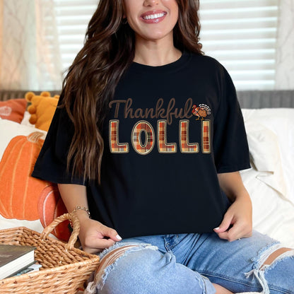 Thankful Lolli, Fall,faux embroidery, digital design, png, holiday season, PNG DOWNLOAD