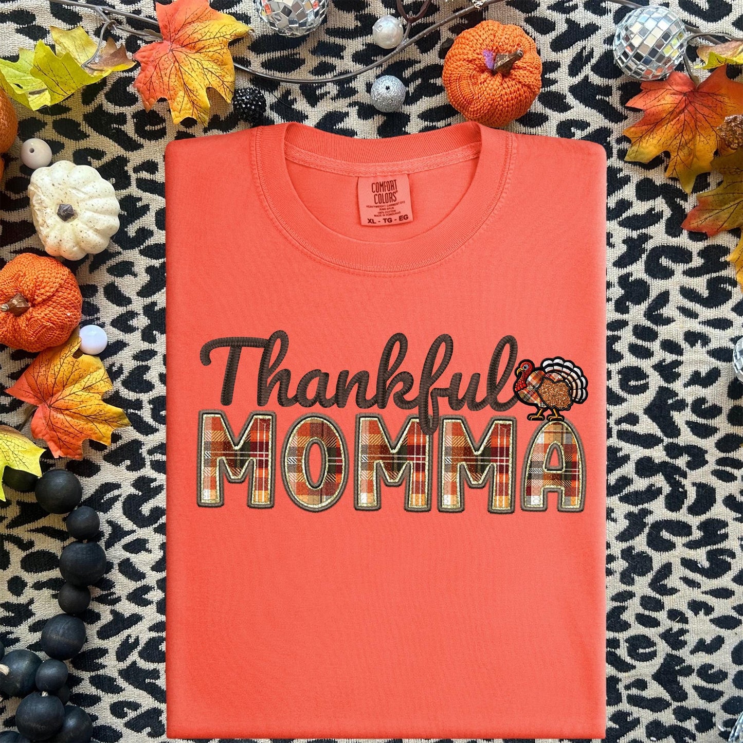 Thankful Momma, Fall,faux embroidery, digital design, png, holiday season, PNG DOWNLOAD