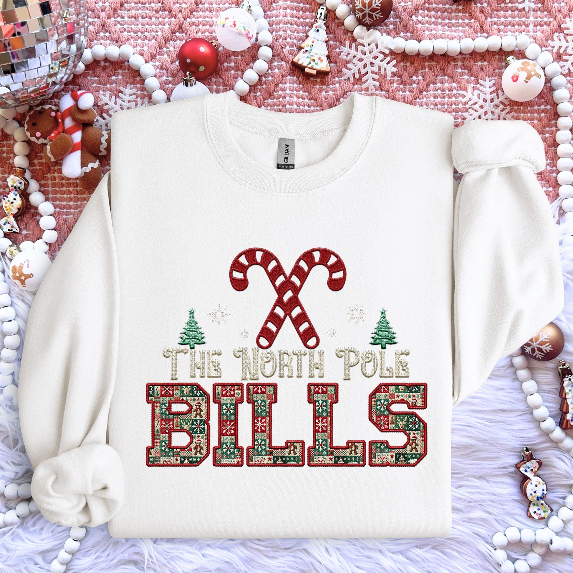 Bills Christmas themed Mascot PNG Christmas School Spirit, Holiday Mascot, Game day Christmas Festive, Faux Embroidery Digital Download