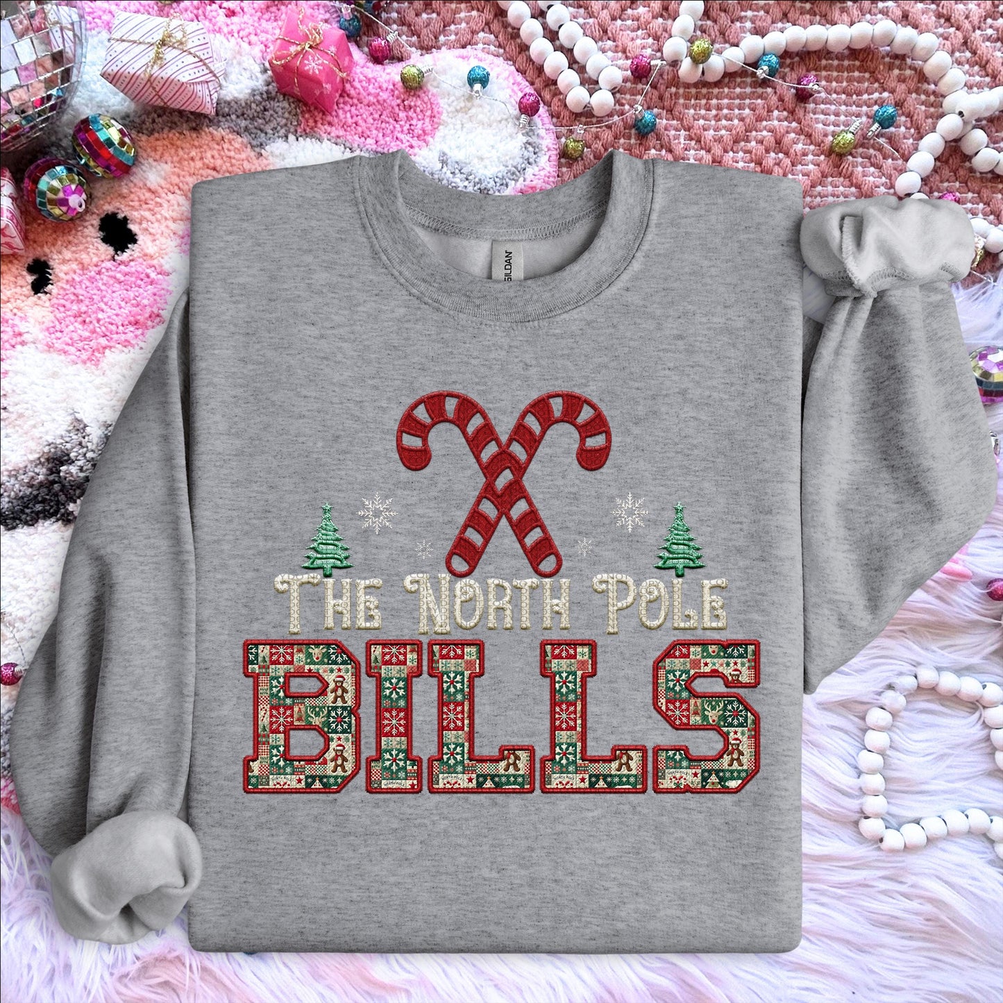 Bills Christmas themed Mascot PNG Christmas School Spirit, Holiday Mascot, Game day Christmas Festive, Faux Embroidery Digital Download