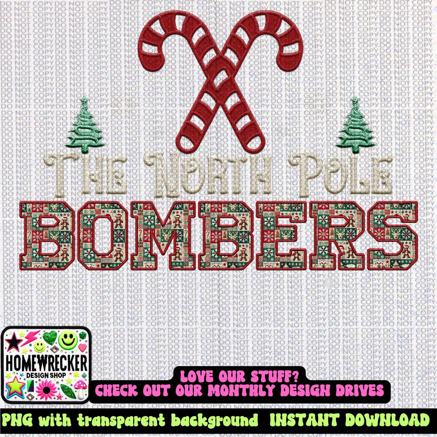 Bombers Christmas themed Mascot PNG Christmas School Spirit, Holiday Mascot, Game day Christmas Festive Faux Embroidery Digital Download