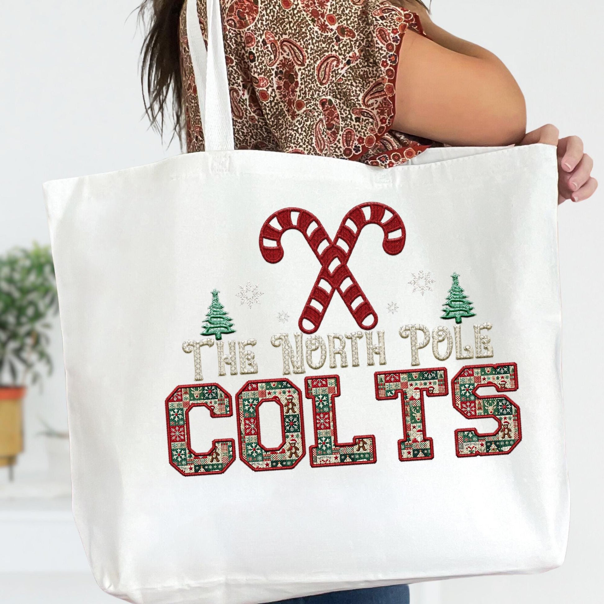 Colts Christmas themed Mascot PNG Christmas School Spirit, Holiday Mascot, Game day Christmas Festive Faux Embroidery Digital Download