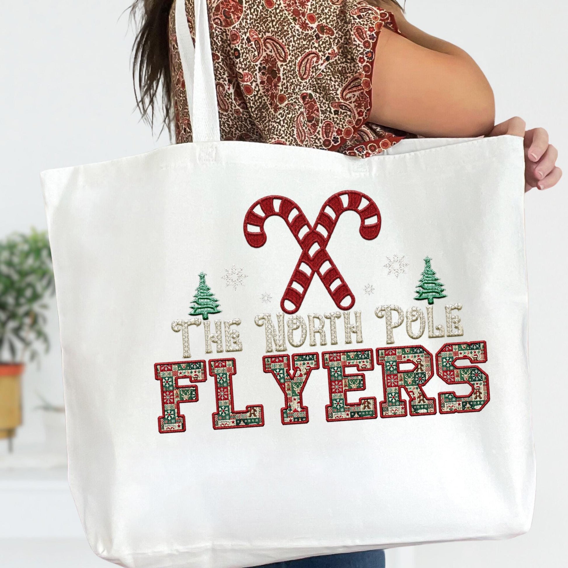 Flyers Christmas themed Mascot PNG Christmas School Spirit, Holiday Mascot, Game day Christmas Festive Faux Embroidery Digital Download