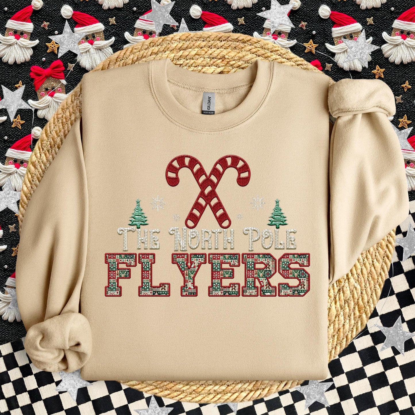 Flyers Christmas themed Mascot PNG Christmas School Spirit, Holiday Mascot, Game day Christmas Festive Faux Embroidery Digital Download