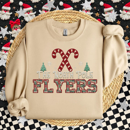 Flyers Christmas themed Mascot PNG Christmas School Spirit, Holiday Mascot, Game day Christmas Festive Faux Embroidery Digital Download