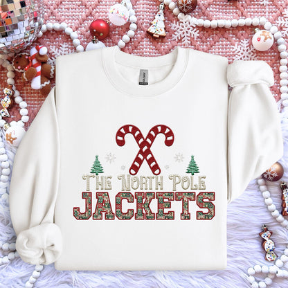 Jackets Christmas themed Mascot PNG Christmas School Spirit, Holiday Mascot, Game day Christmas Festive Faux Embroidery Digital Download