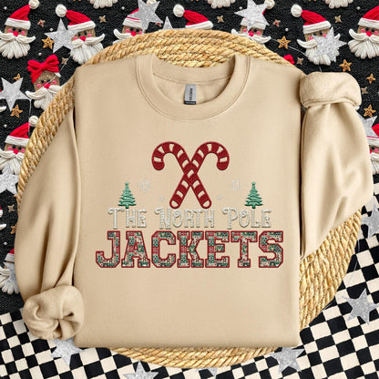 Jackets Christmas themed Mascot PNG Christmas School Spirit, Holiday Mascot, Game day Christmas Festive Faux Embroidery Digital Download