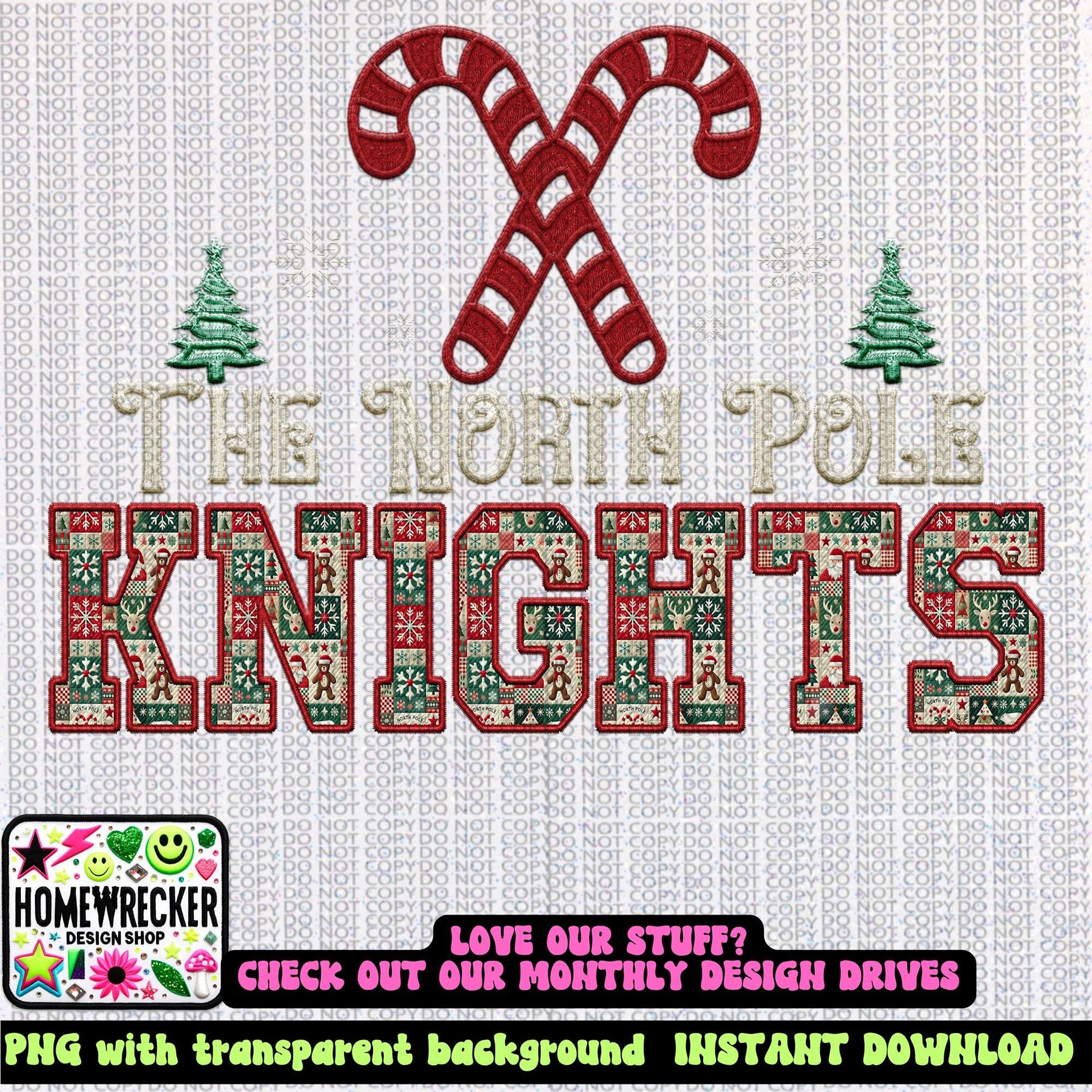 Knights Christmas themed Mascot PNG Christmas School Spirit, Holiday Mascot, Game day Christmas Festive Faux Embroidery Digital Download