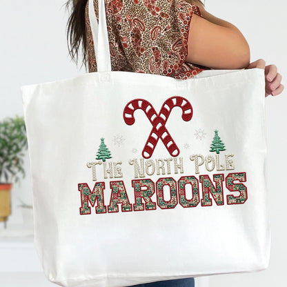 Maroons Christmas themed Mascot PNG Christmas School Spirit, Holiday Mascot, Game day Christmas Festive Faux Embroidery Digital Download