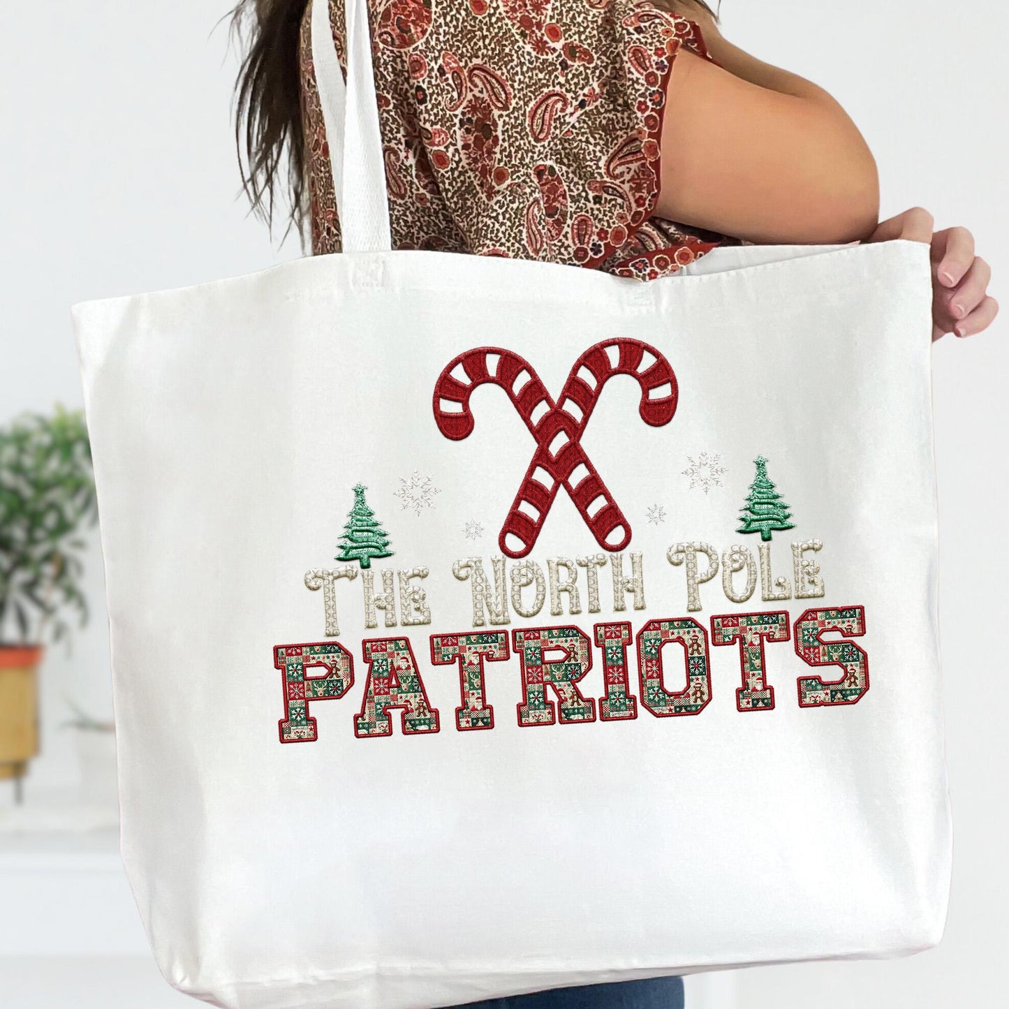 Patriots Christmas themed Mascot PNG Christmas School Spirit, Holiday Mascot, Game day Christmas Festive Faux Embroidery Digital Download