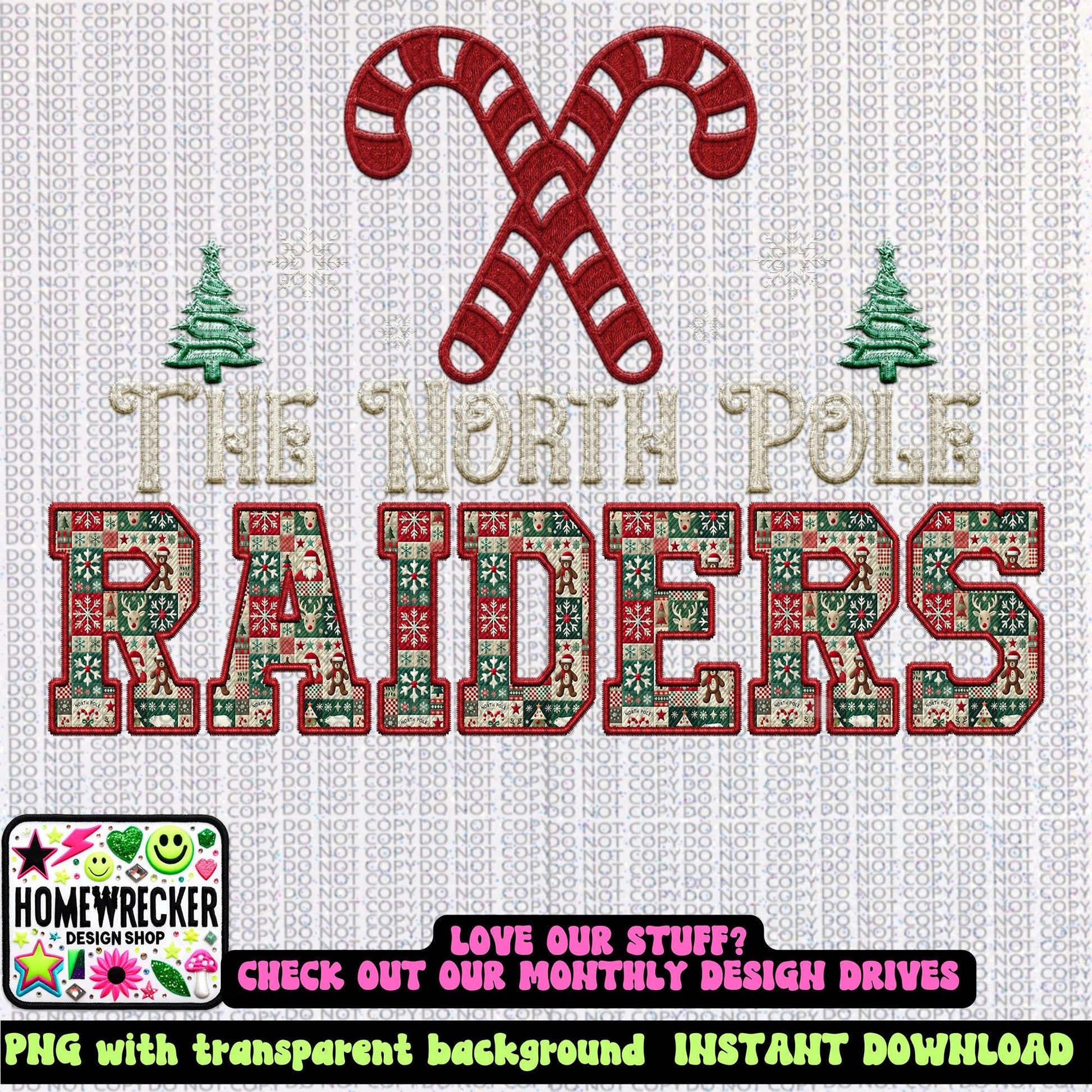 Raiders Christmas themed Mascot PNG Christmas School Spirit, Holiday Mascot, Game day Christmas Festive Faux Embroidery Digital Download