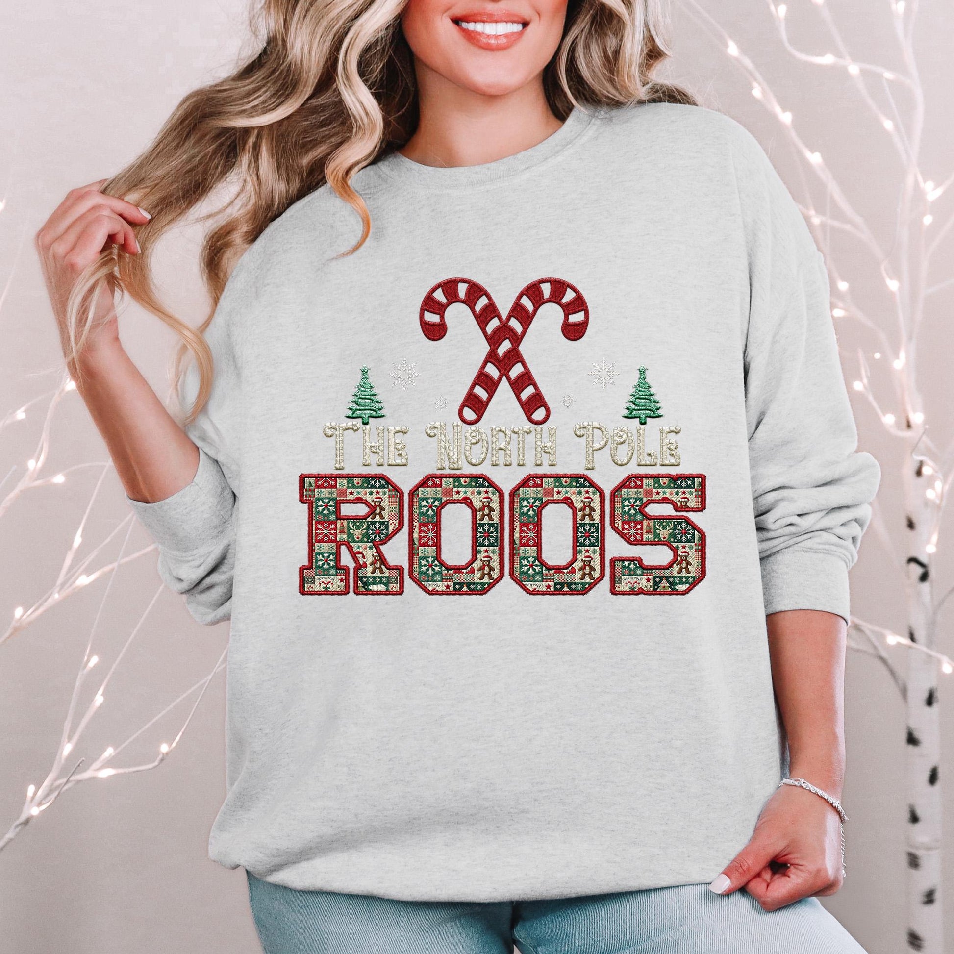 Roos Christmas themed Mascot PNG Christmas School Spirit, Holiday Mascot, Game day Christmas Festive Faux Embroidery Digital Download