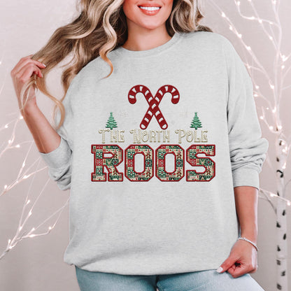 Roos Christmas themed Mascot PNG Christmas School Spirit, Holiday Mascot, Game day Christmas Festive Faux Embroidery Digital Download