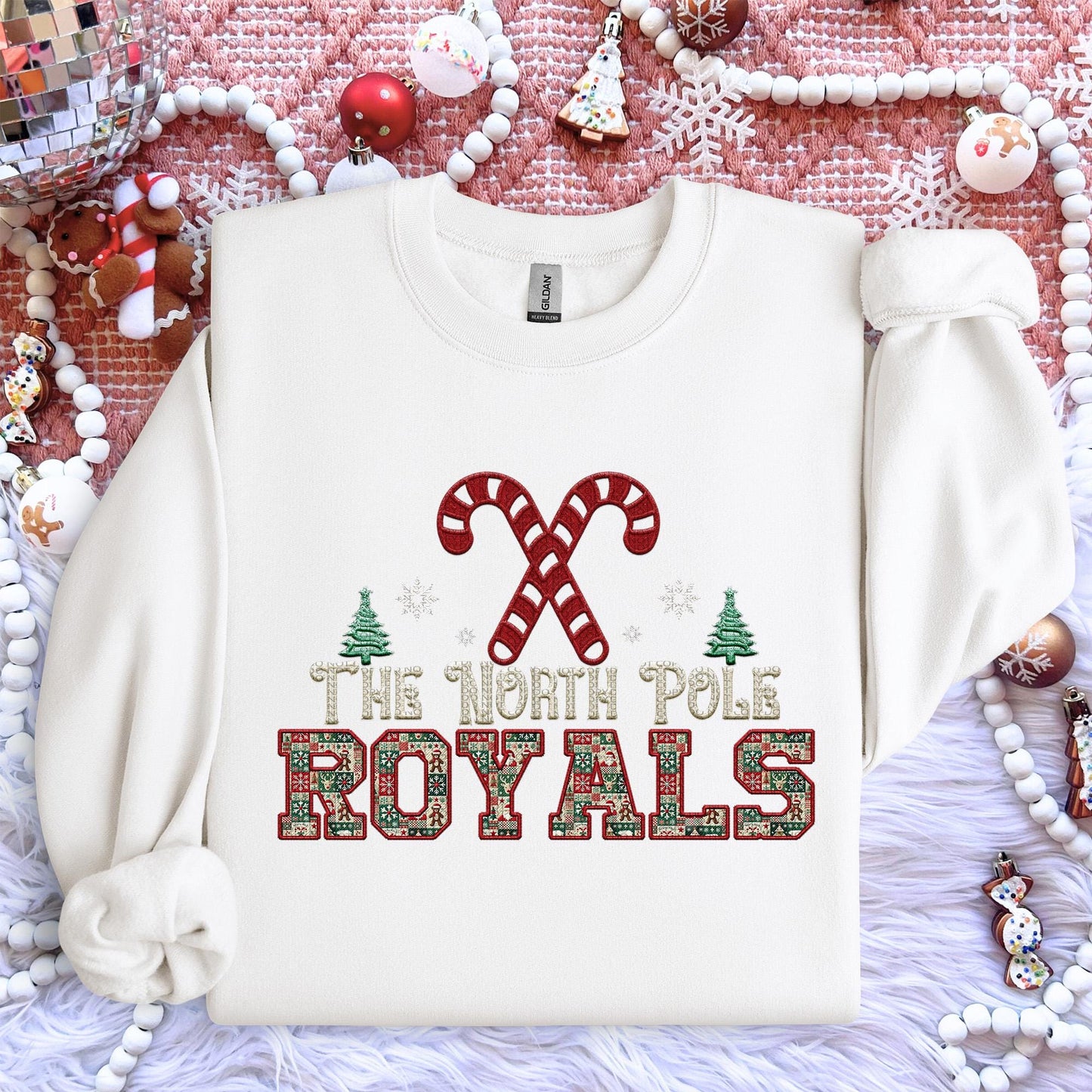 Royals Christmas themed Mascot PNG Christmas School Spirit, Holiday Mascot, Game day Christmas Festive Faux Embroidery Digital Download