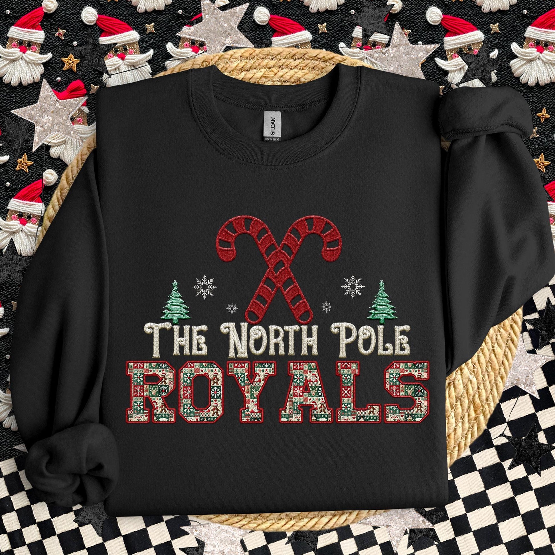 Royals Christmas themed Mascot PNG Christmas School Spirit, Holiday Mascot, Game day Christmas Festive Faux Embroidery Digital Download