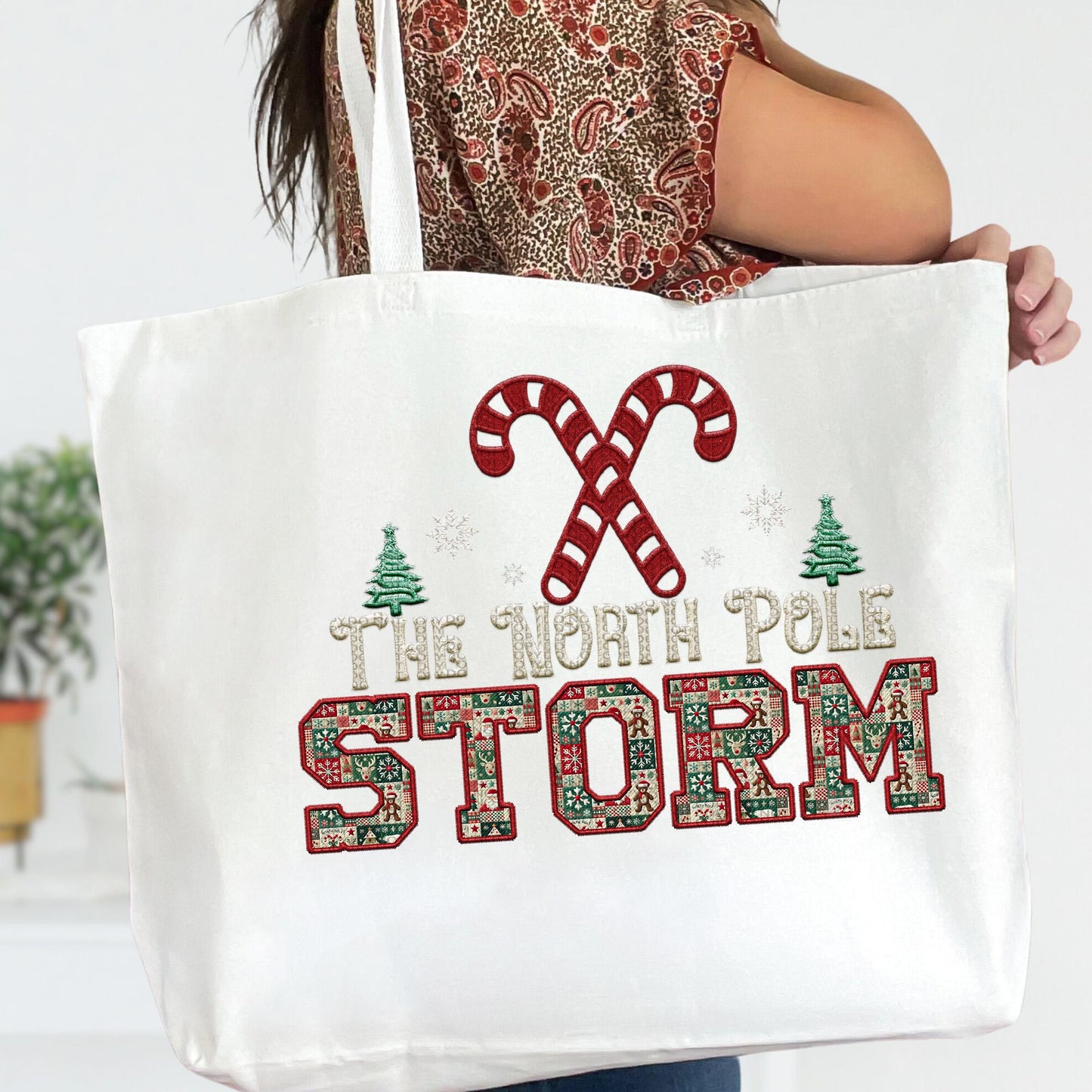 Storm Christmas themed Mascot PNG Christmas School Spirit, Holiday Mascot, Game day Christmas Festive Faux Embroidery Digital Download