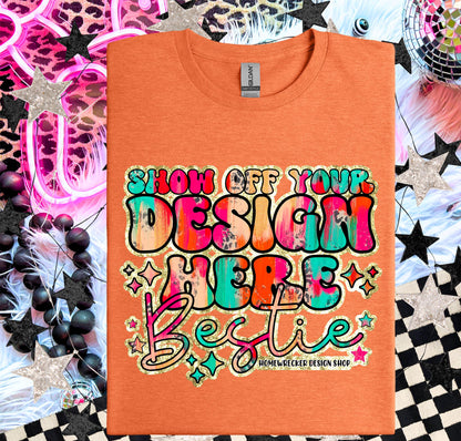 Gildan Softstyle Mockup, Heather Orange, G64000 flat lay, Neon Disco Balloon Dog Neon Light, Checkered print Trendy Mock up