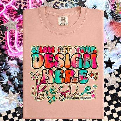 Comfort colors Mockup, Peachy , CC1717 flat lay, Neon Disco Balloon Dog Neon Light, Checkered print Trendy Mock up