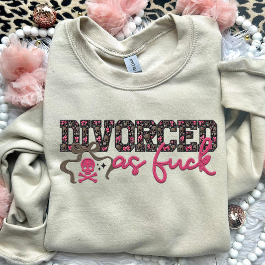 Divorced As F | Faux Embroidery PNG