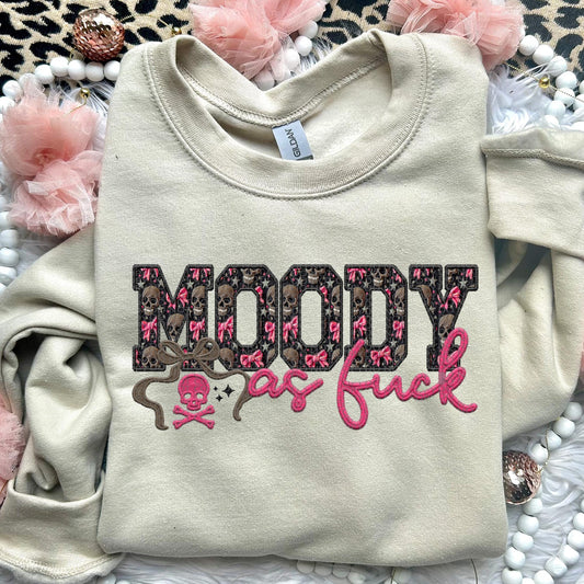 Moody As F | Faux Embroidery PNG