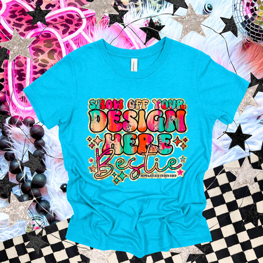 Bella & Canvas Tshirt Mock up | BC3001 Mock up | Neon Blue