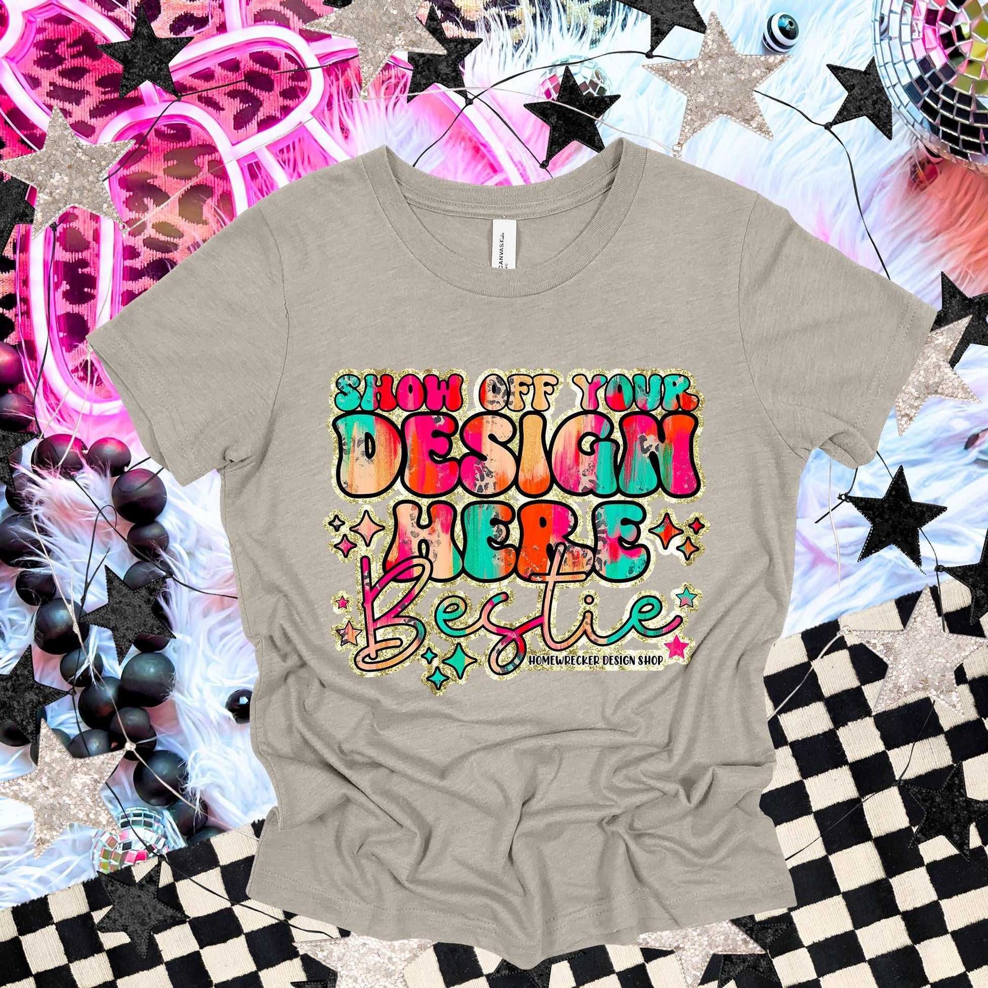 Bella & Canvas Tshirt Mock up | BC3001 Mock up | Heather Stone