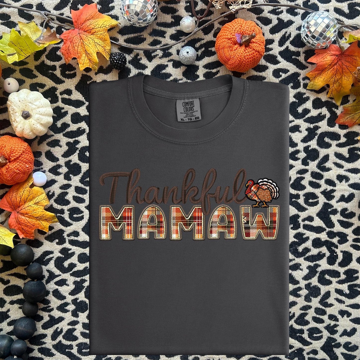 Thankful Mamaw, Fall,faux embroidery, digital design, png, holiday season, PNG DOWNLOAD