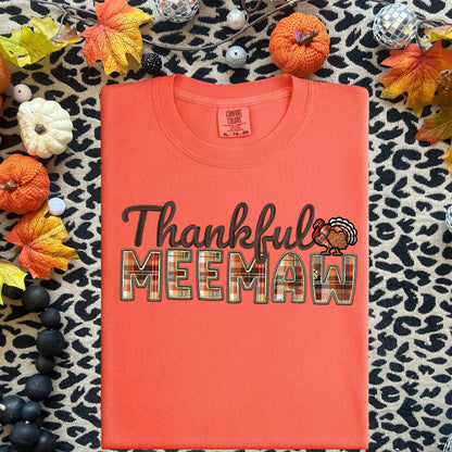 Thankful Meemaw, Fall,faux embroidery, digital design, png, holiday season, PNG DOWNLOAD