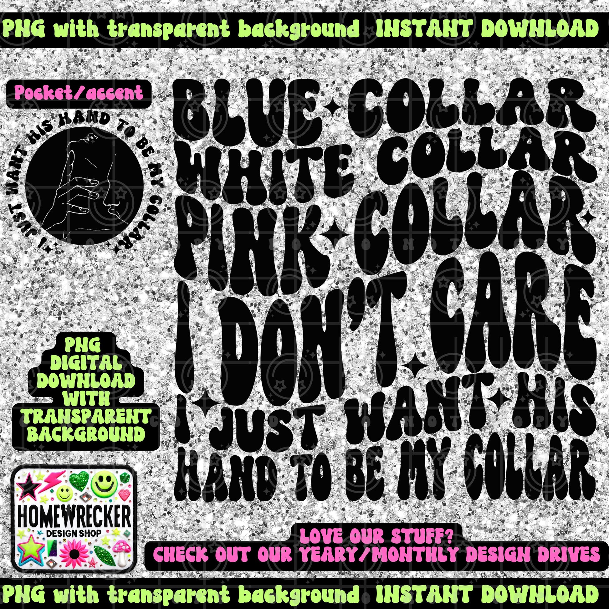 Blue collar white collar pink collar, I just want his hand to be my collar, throat necklace, smut, PNG digital download, wavy font design