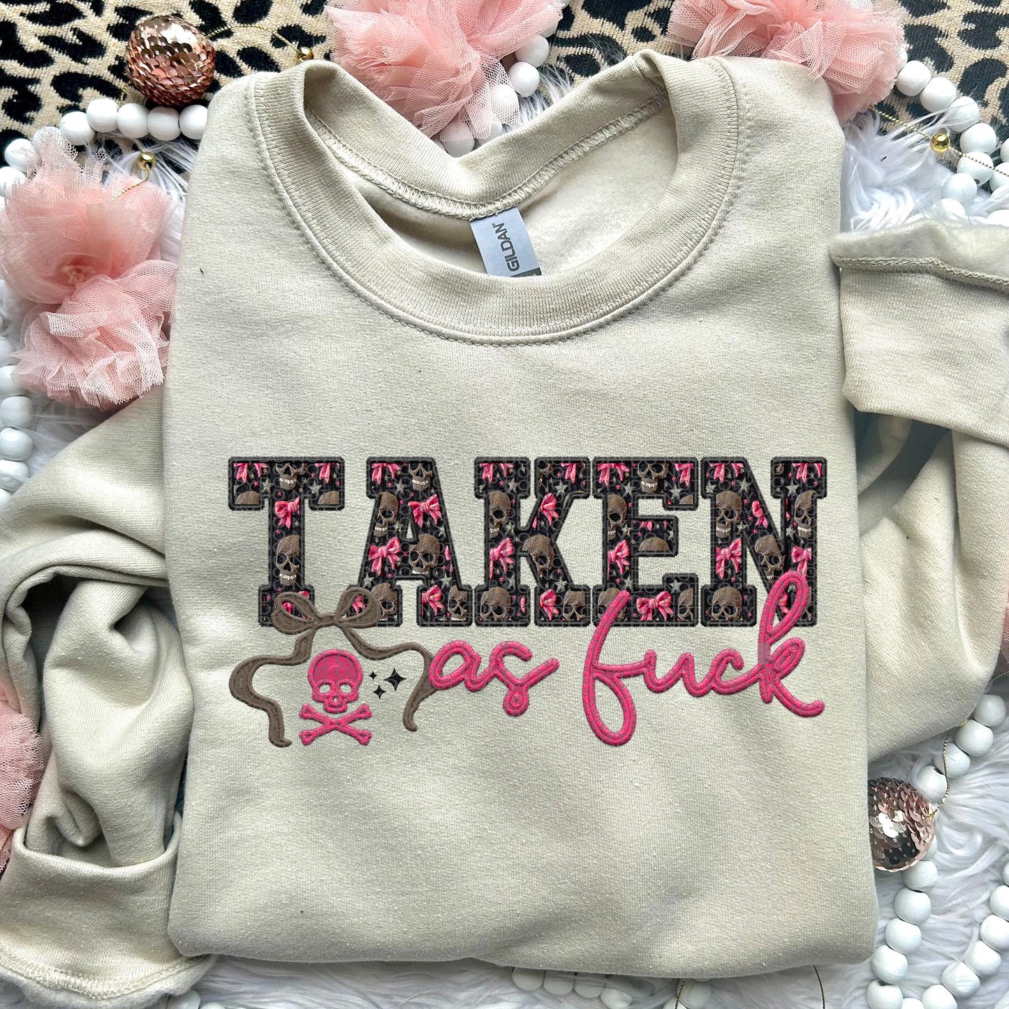 Taken As F | Faux Embroidery PNG