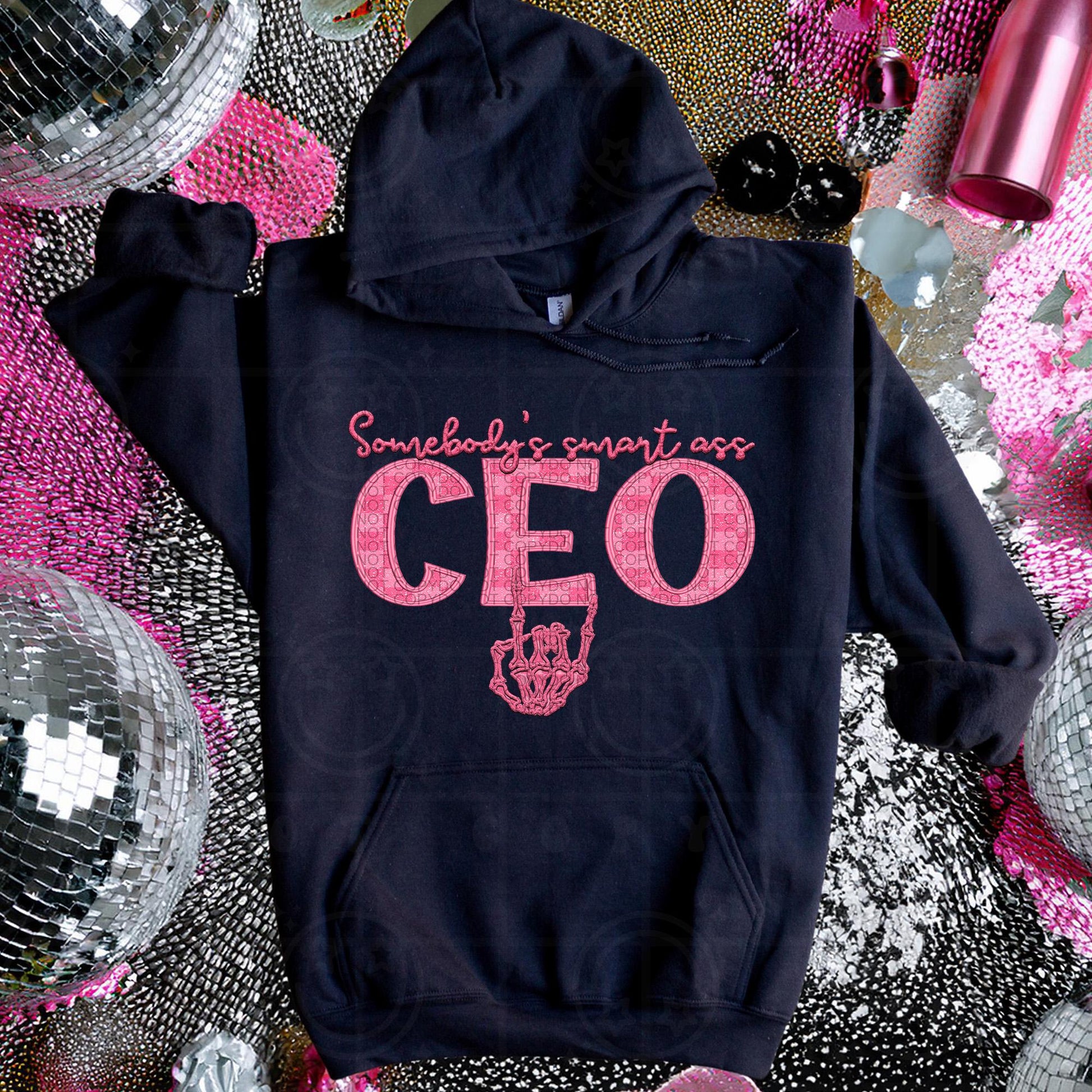 CEO | Somebodys Smart Ass Name Design, Family Names, printable faux embroidery, Snarky PNG