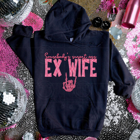 EX WIFE | Somebodys Smart Ass Name Design, Family Names, printable faux embroidery, Snarky png