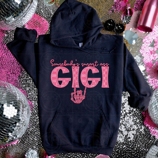 GIGI | Somebodys Smart Ass Name Design, Family Names, printable faux embroidery, Snarky png