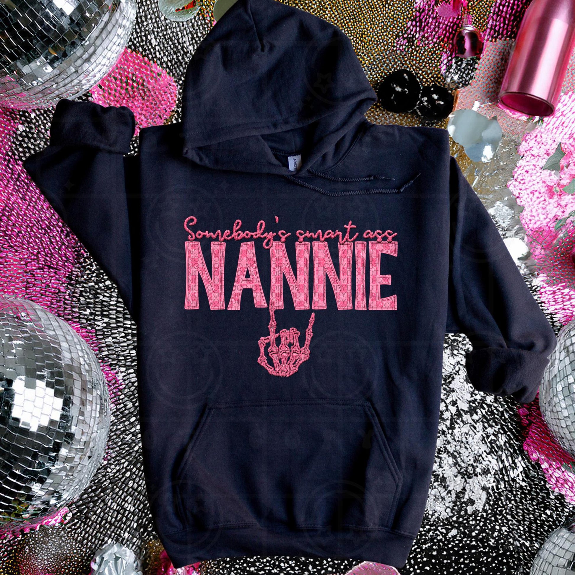 NANNIE | Somebodys Smart Ass Name Design, Family Names, printable faux embroidery, Snarky png