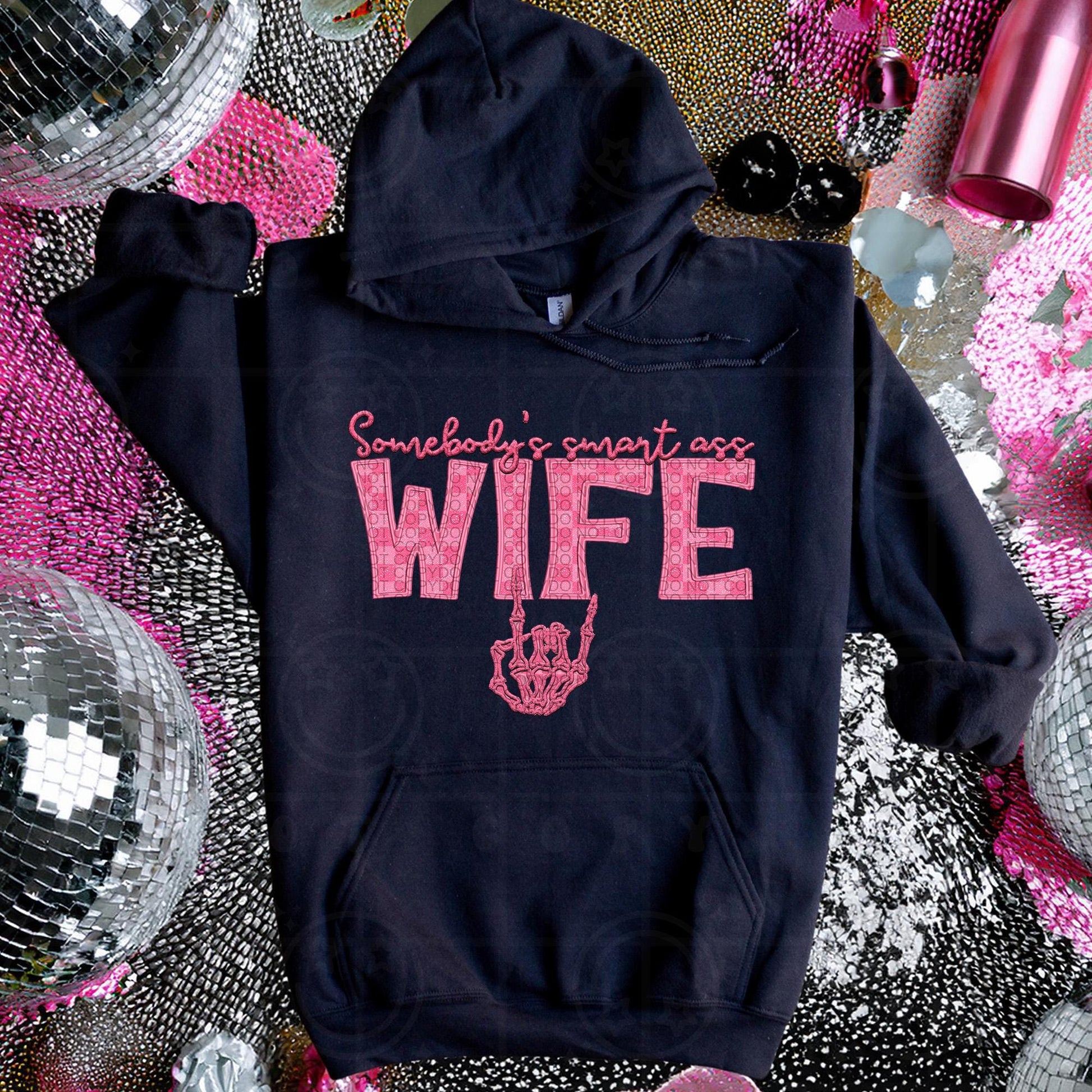 WIFE | Somebodys Smart Ass Name Design, Family Names, printable faux embroidery, Snarky png