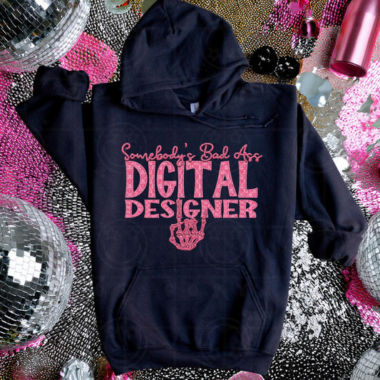 DIGITAL DESIGNER | Somebodys Bad Ass Name Design, Family Names, printable faux embroidery, Snarky png