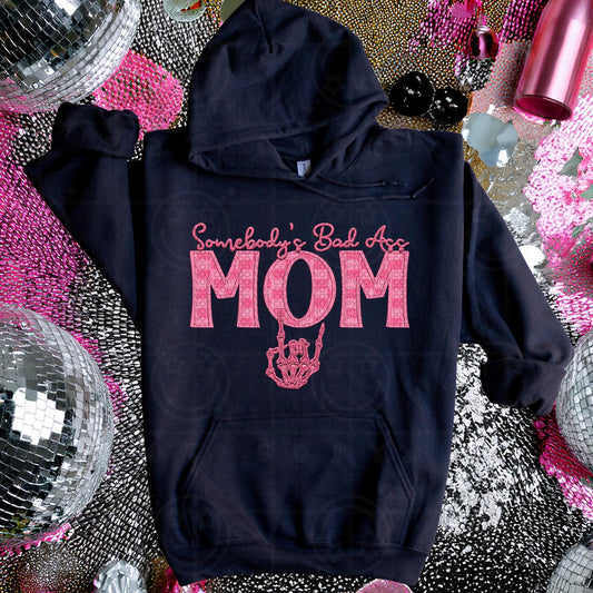 MOM | Somebodys Bad Ass Name Design, Family Names, printable faux embroidery, Snarky png