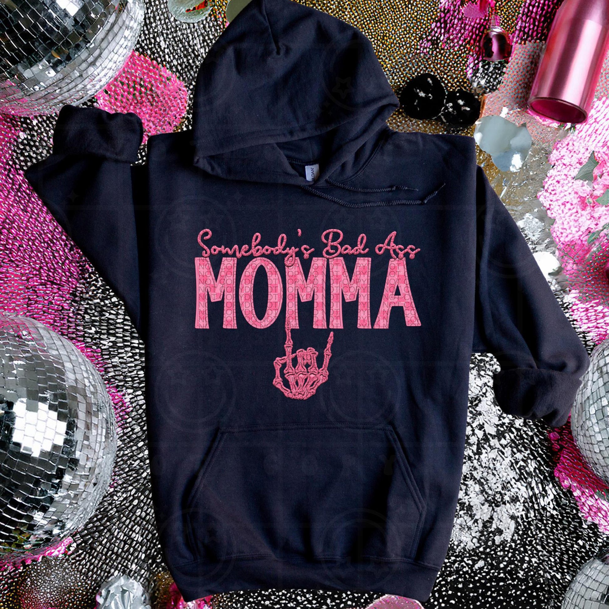 MOMMA | Somebodys Bad Ass Name Design, Family Names, printable faux embroidery, Snarky png