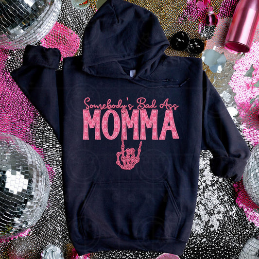 MOMMA | Somebodys Bad Ass Name Design, Family Names, printable faux embroidery, Snarky png