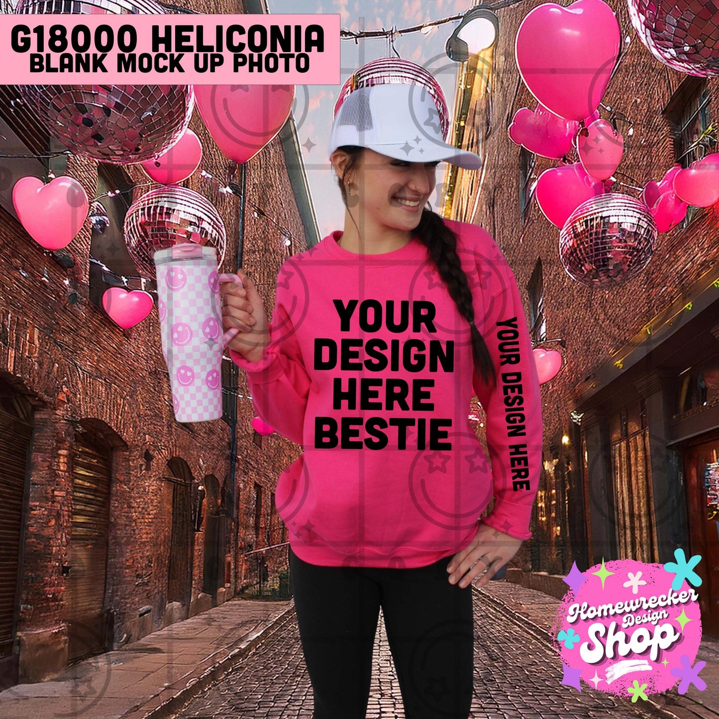 Valentines day model mock up, G18000 Heliconia, pink Sweatshirt mock up, Bundle, 5 photo mock up, digital downloads