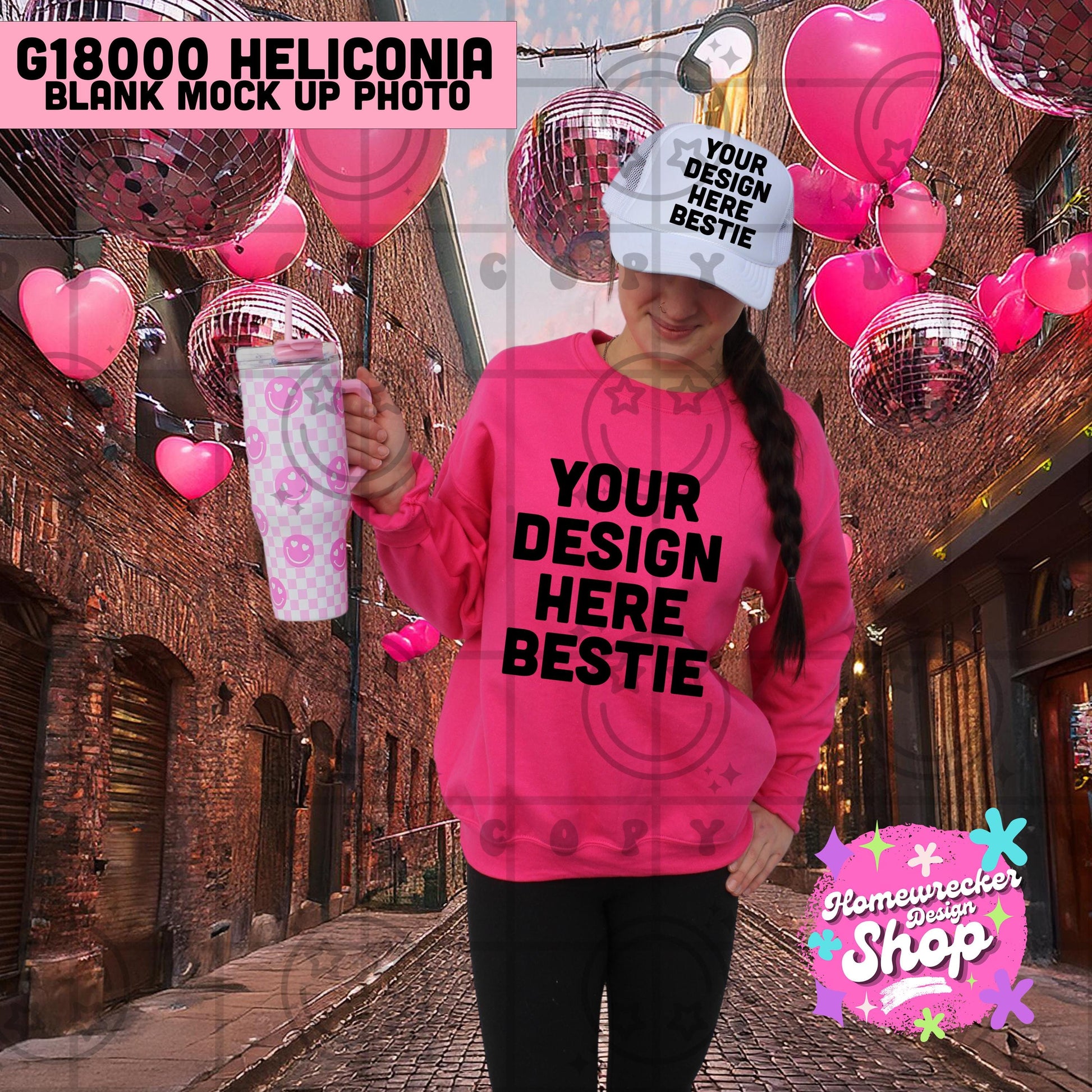 Valentines day model mock up, G18000 Heliconia, pink Sweatshirt mock up, Bundle, 5 photo mock up, digital downloads